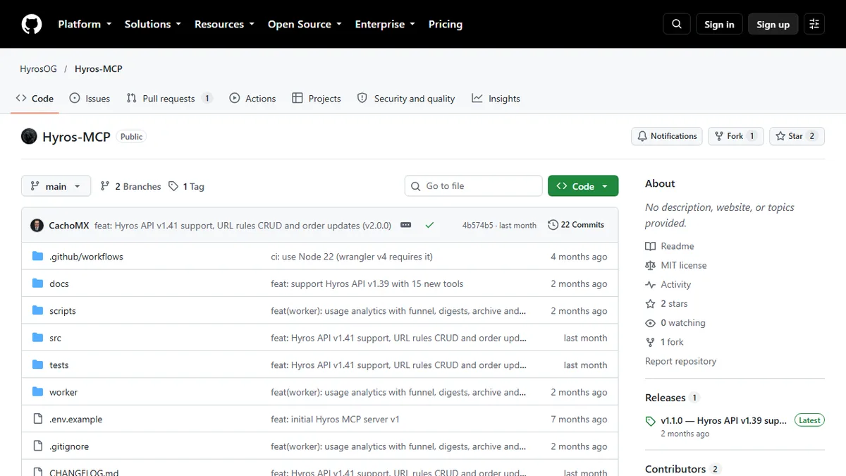 HYROS MCP screenshot